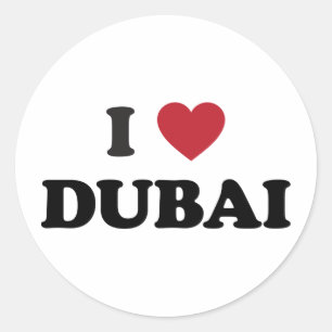 I Heart Dubai United Arab Emirates Classic Round Sticker