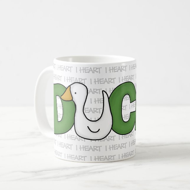 I Heart Ducks Coffee Mug (Front Left)