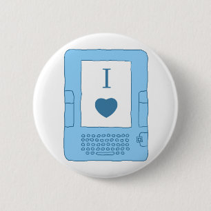 i heart ebooks (blue) 6 cm round badge