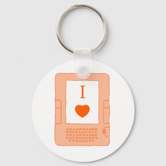 i heart ebooks (orange) key ring (Front)
