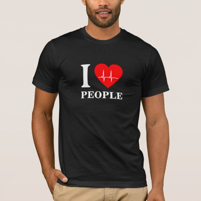 I heart ekg I love people T-shirt (Front)