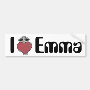 I Heart Emma Alien Bumper Sticker