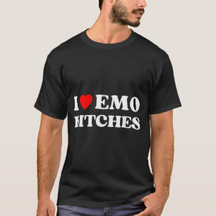 I Heart Emo Es Funny Quote Red Heart Emo Girl Styl T-Shirt