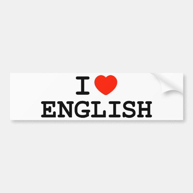I Heart English Bumper Sticker (Front)