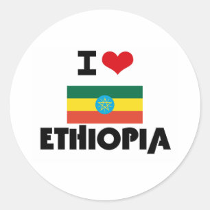 I HEART ETHIOPIA CLASSIC ROUND STICKER