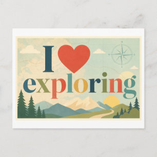"I [Heart] Exploring" Postcard