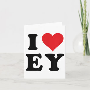 I Heart Ey Initials I Love E.y. First And Last Nam Card