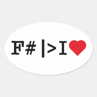I Heart F# oval sticker