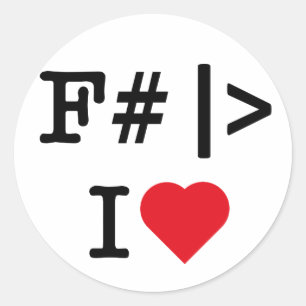 I Heart F# round sticker
