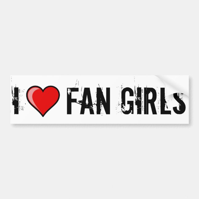 I Heart Fan Girls Bumper Sticker (Front)