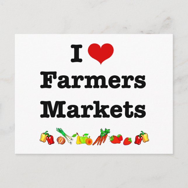 I Heart Farmers Markets Postcard (Front)