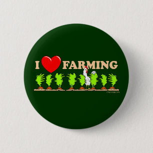 I Heart Farming 6 Cm Round Badge