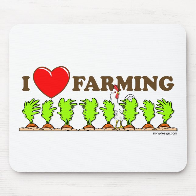 I Heart Farming Mouse Pad (Front)