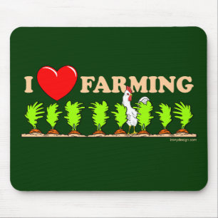 I Heart Farming Mouse Pad