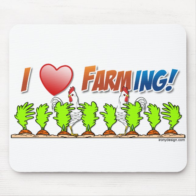 I Heart Farming Mouse Pad (Front)