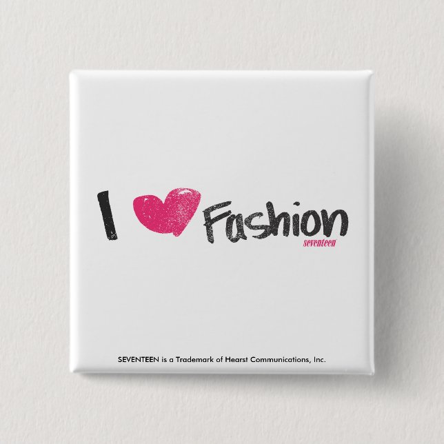 I Heart Fashion Magenta 15 Cm Square Badge (Front)