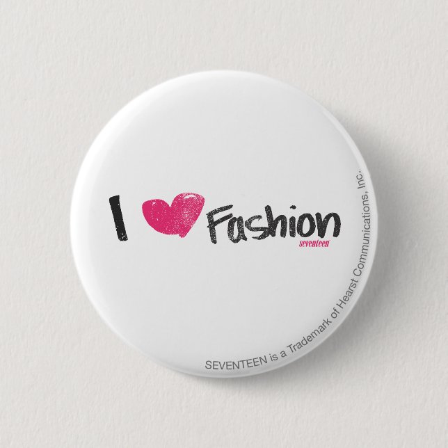 I Heart Fashion Magenta 6 Cm Round Badge (Front)