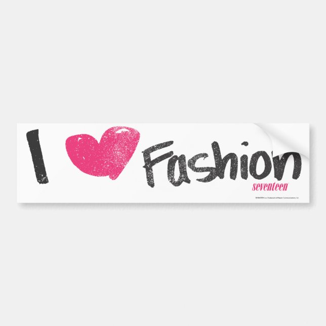 I Heart Fashion Magenta Bumper Sticker (Front)