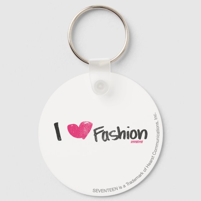 I Heart Fashion Magenta Key Ring (Front)