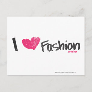 I Heart Fashion Magenta Postcard
