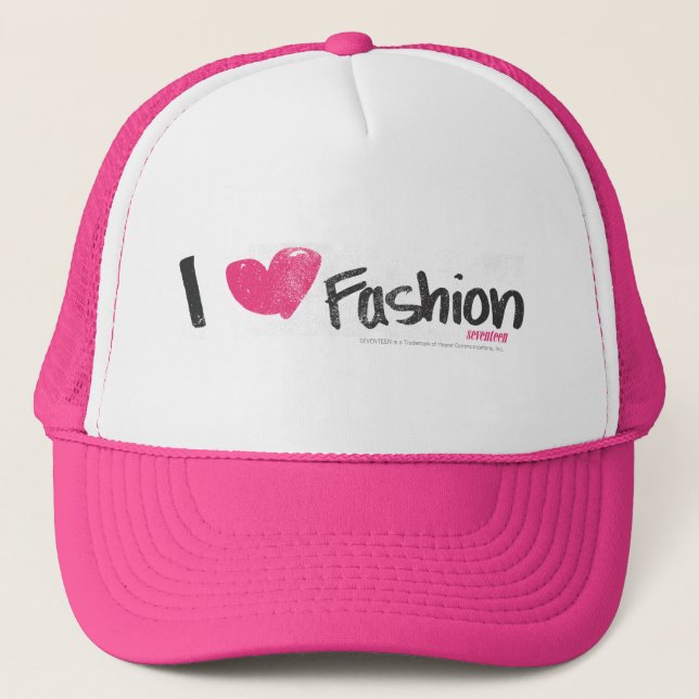 I Heart Fashion Magenta Trucker Hat (Front)
