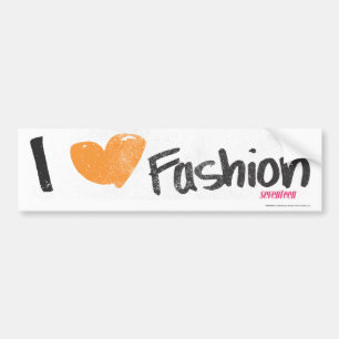 I Heart Fashion Orange Bumper Sticker