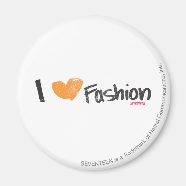 I Heart Fashion Orange Magnet (Front)