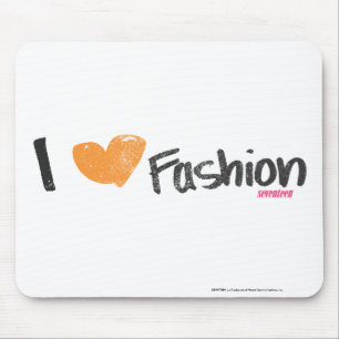 I Heart Fashion Orange Mouse Pad