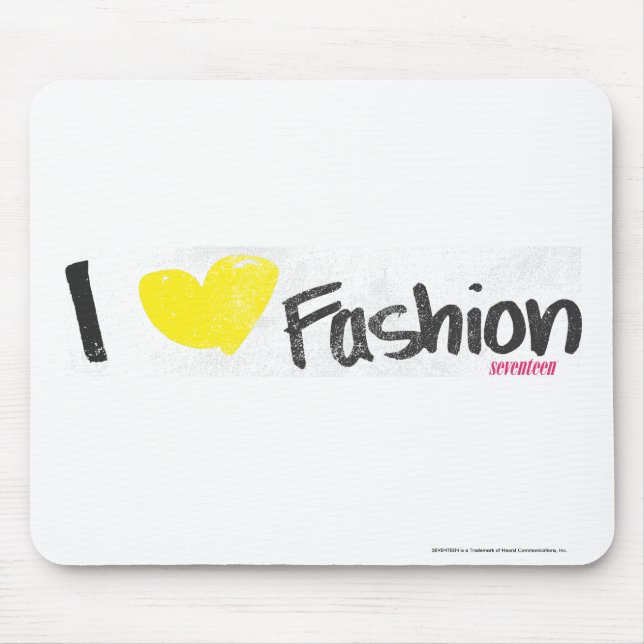 I Heart Fashion Pink Mouse Pad (Front)
