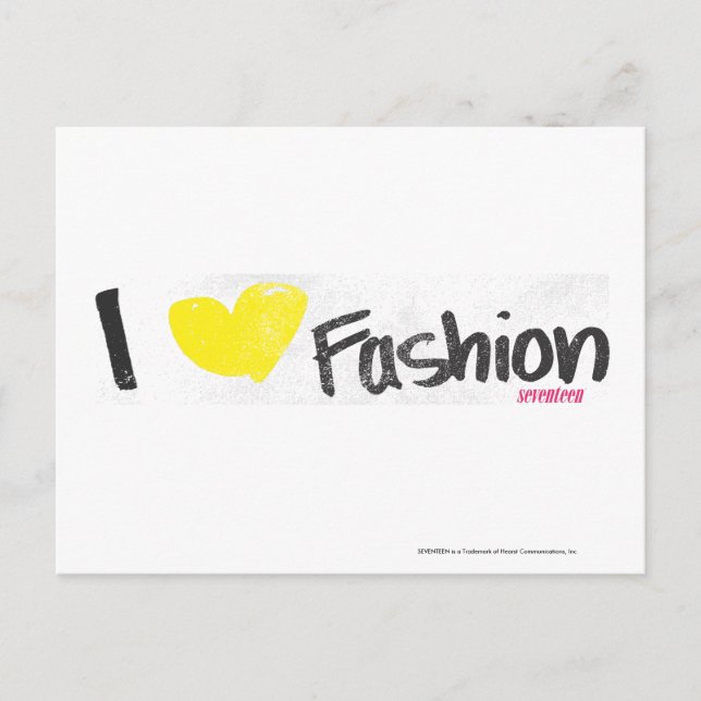 I Heart Fashion Pink Postcard (Front)