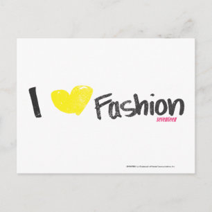 I Heart Fashion Pink Postcard