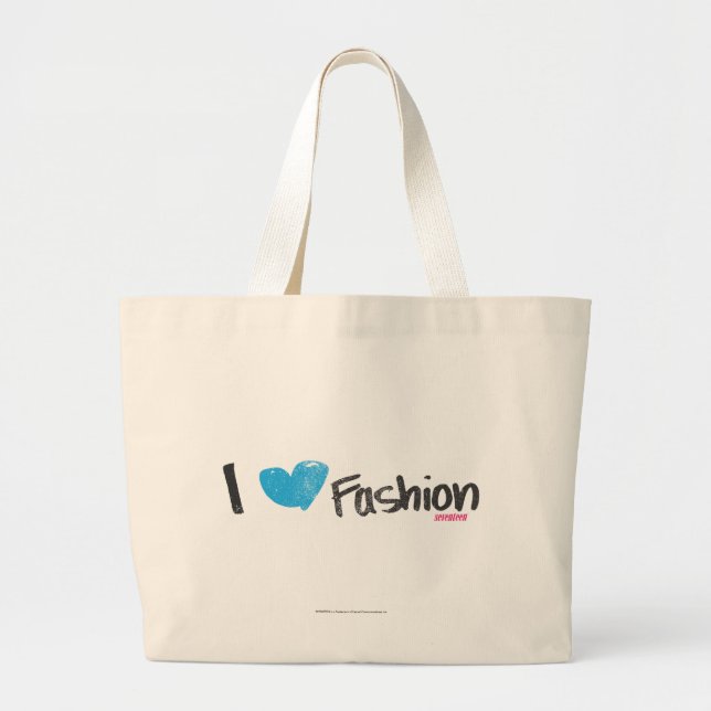 I Heart Fashion Yellow Large Tote Bag (Front)