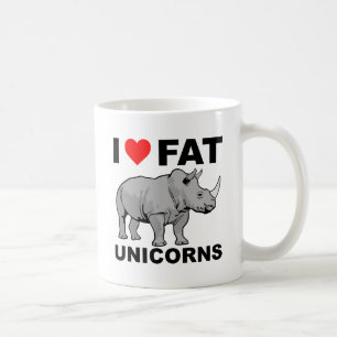 I Heart Fat Unicorn Rhino Funny Mug