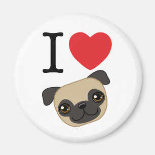I Heart Fawn Pugs Magnet