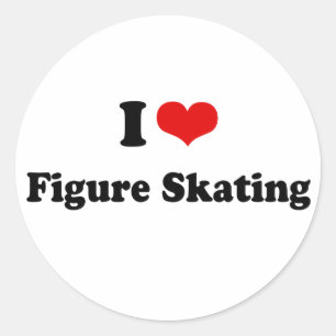I Heart Figure Skating Classic Round Sticker