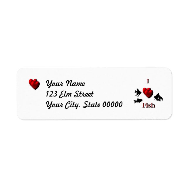 I Heart Fish Return Address Label (Front)