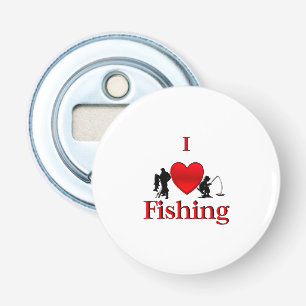 I Heart Fishing Bottle Opener