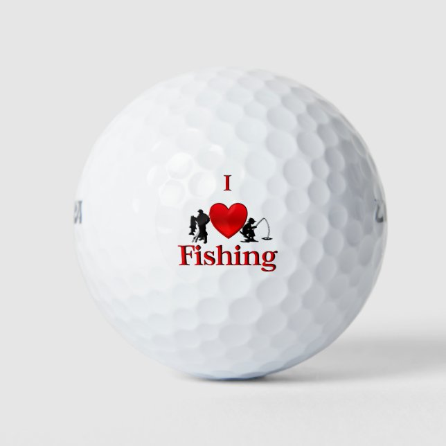 I Heart Fishing Golf Balls (Front)
