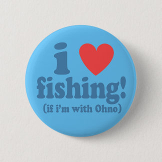 I Heart Fishing with Ohno 6 Cm Round Badge