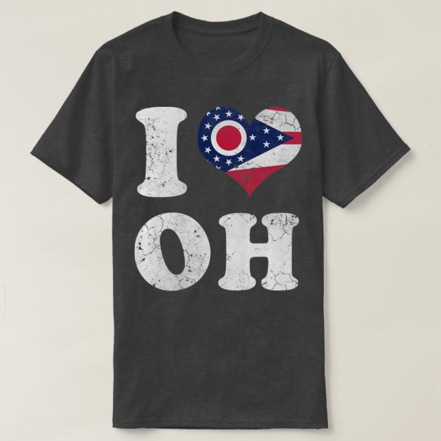I Heart Flag of Ohio T-Shirt (Design Front)
