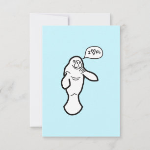 I Heart Florida Manatee Greeting Card