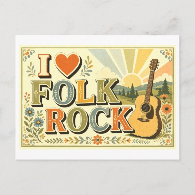 "I [Heart] Folk Rock" Postcard (Front)