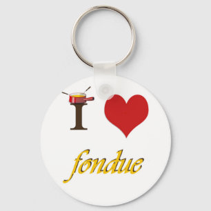 I heart fondue key ring