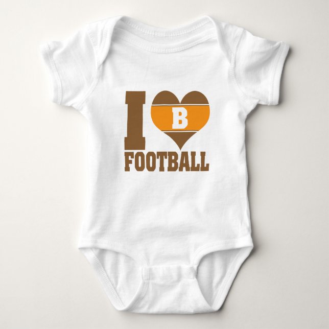 I heart football infant creeper (Front)