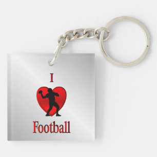 I Heart Football Key Ring