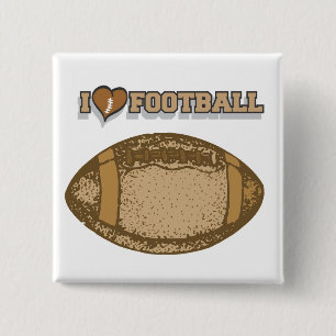 I Heart Football T-shirts and Gifts 15 Cm Square Badge