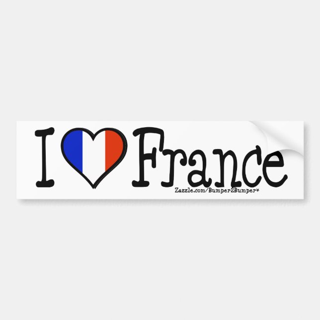 I HEART FRANCE BUMPER STICKER (Front)