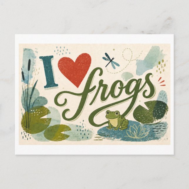 "I [Heart] Frogs" Postcard (Front)