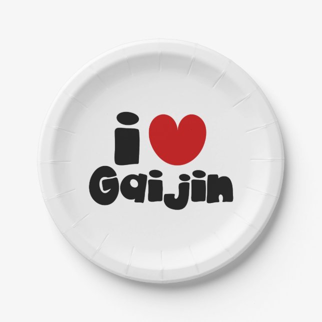 i heart Gaijin Paper Plate (Front)