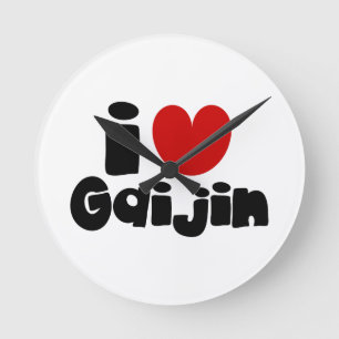 i heart Gaijin Round Clock